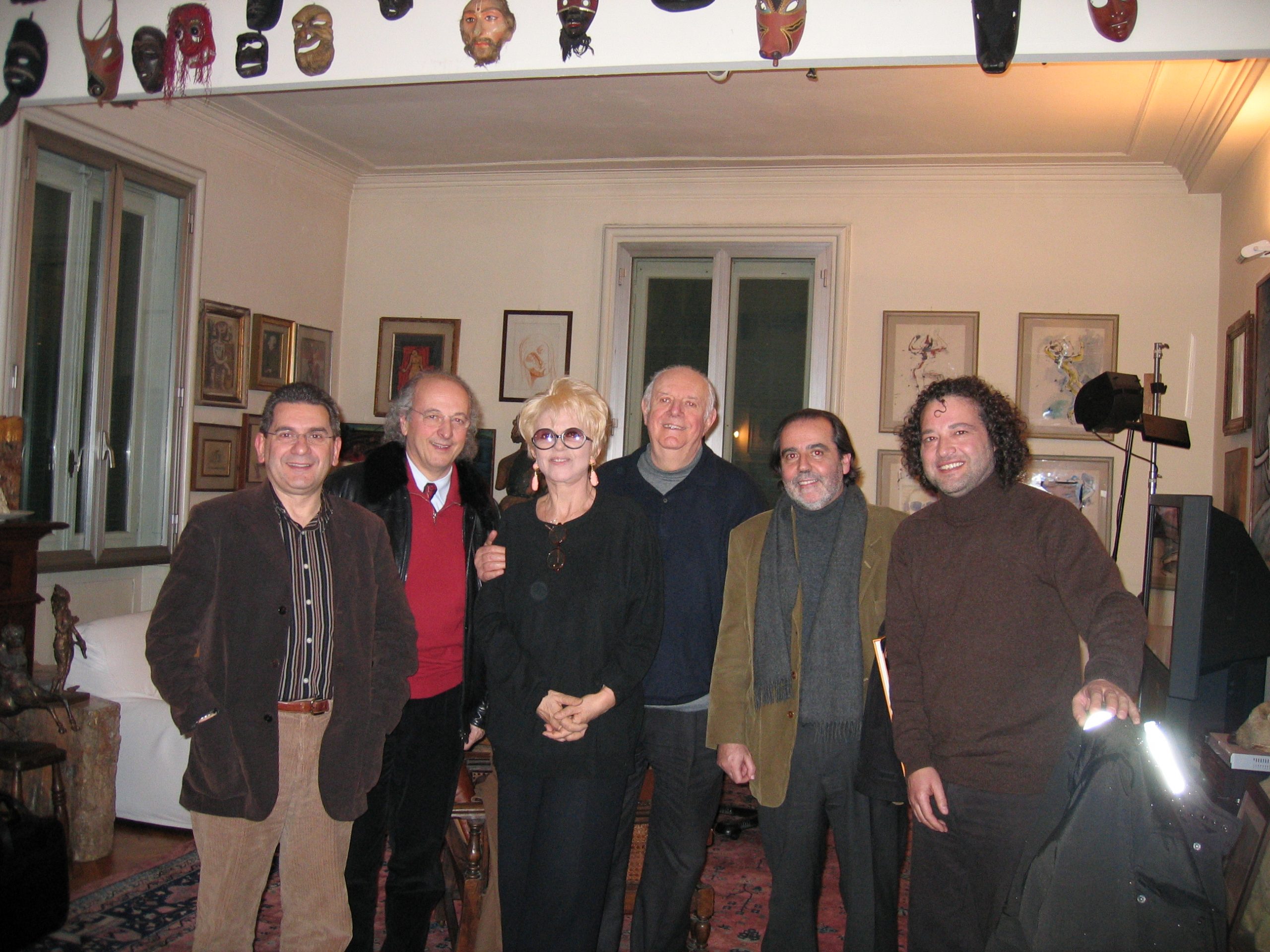 2005. Milán. Con Dario Fo, Franca Rame, Ramón Lopez, Juan Calzada