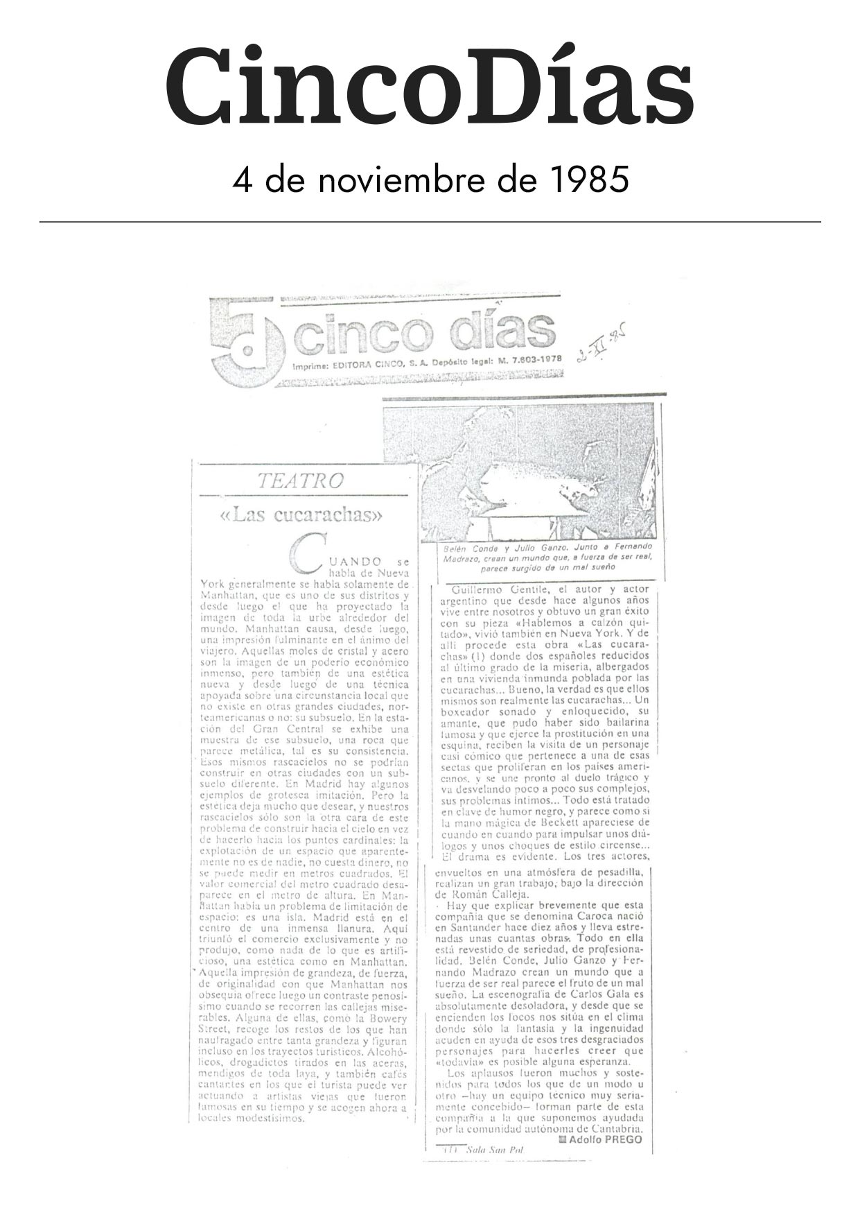 Cinco Días - 04/11/1985