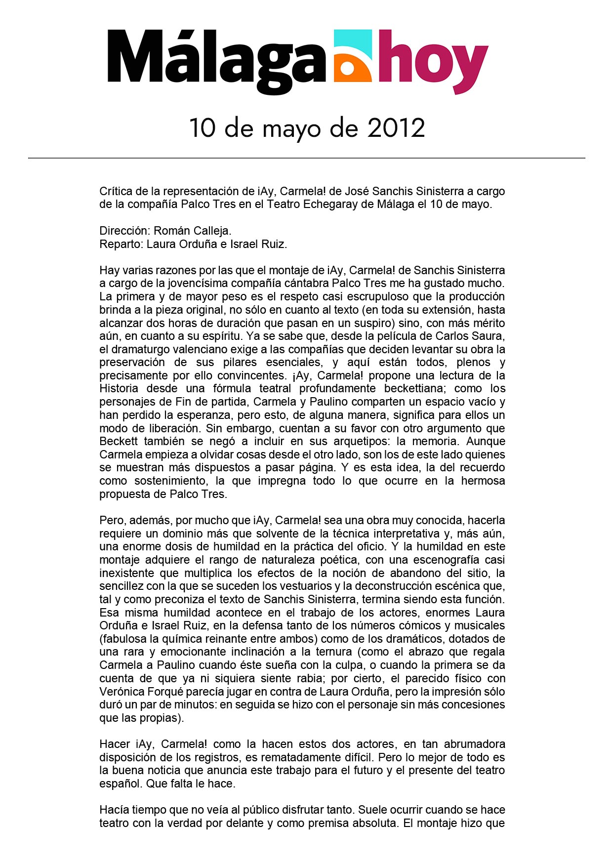 Málaga Hoy - 12/10/2012