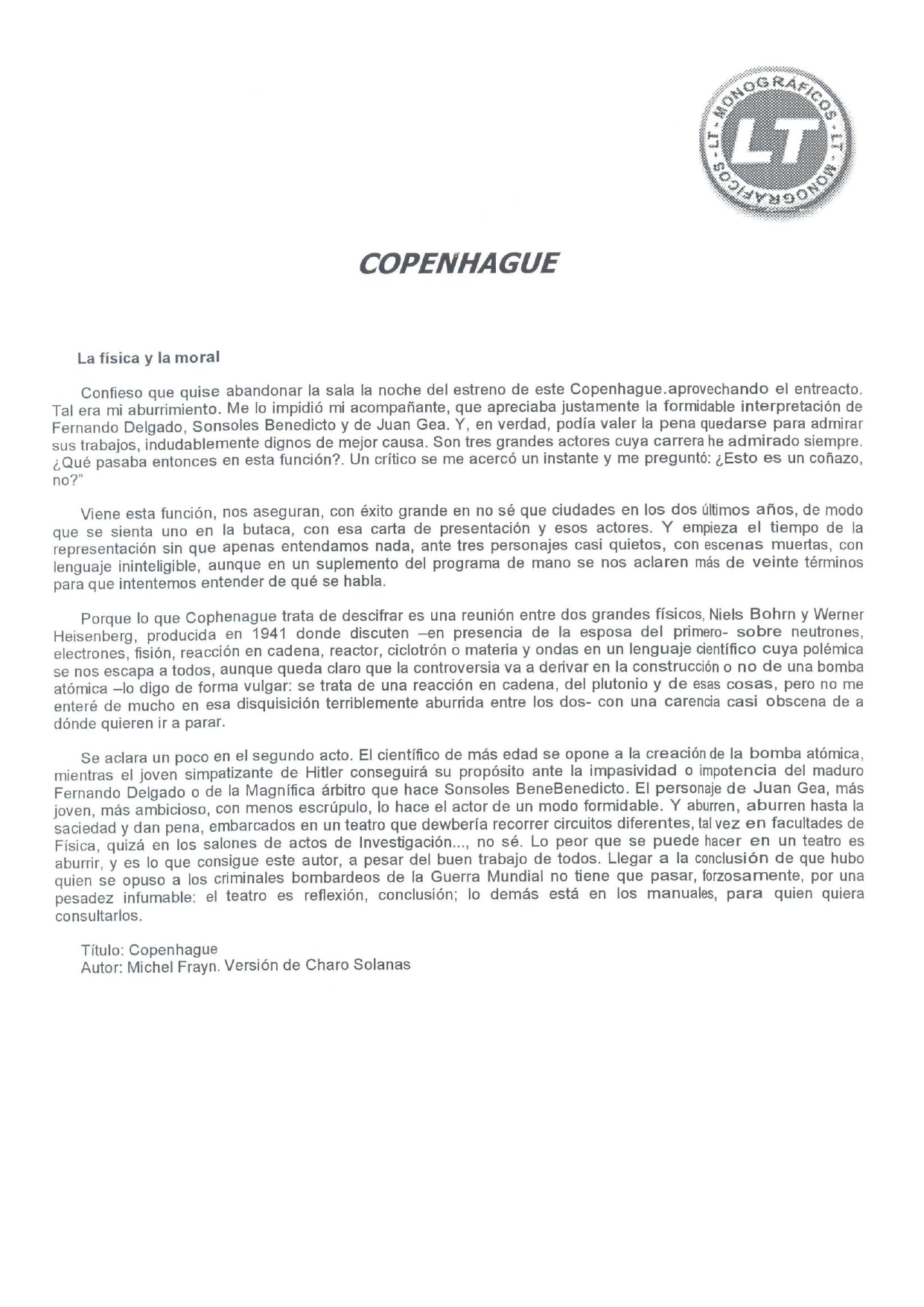 La Teatral - 24/04/2003