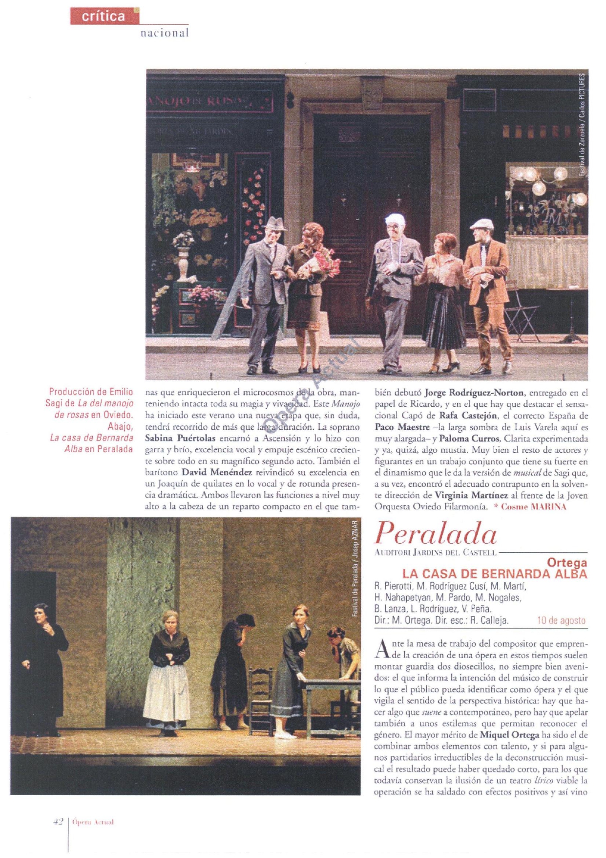 Ópera actual - 10/08/2009