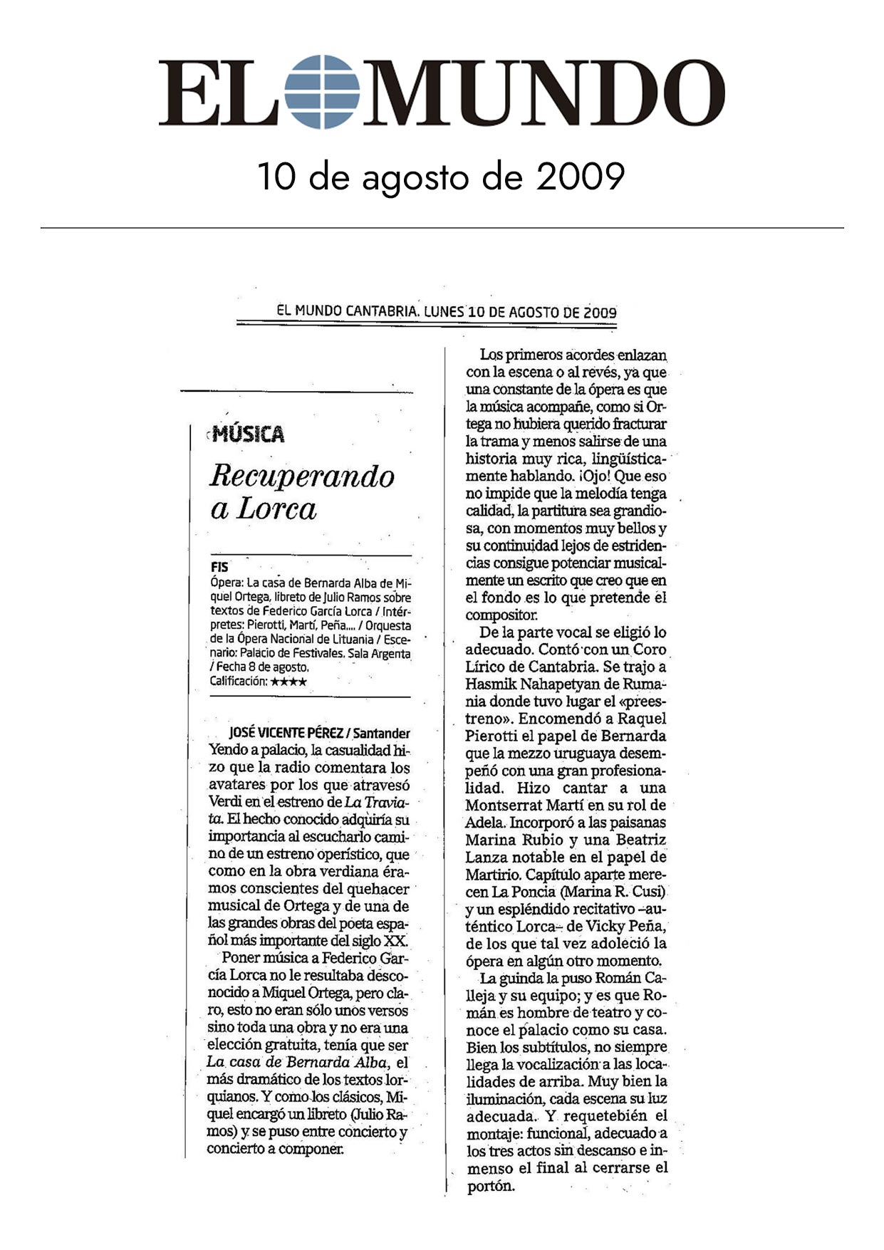 El Mundo - 10/08/2009